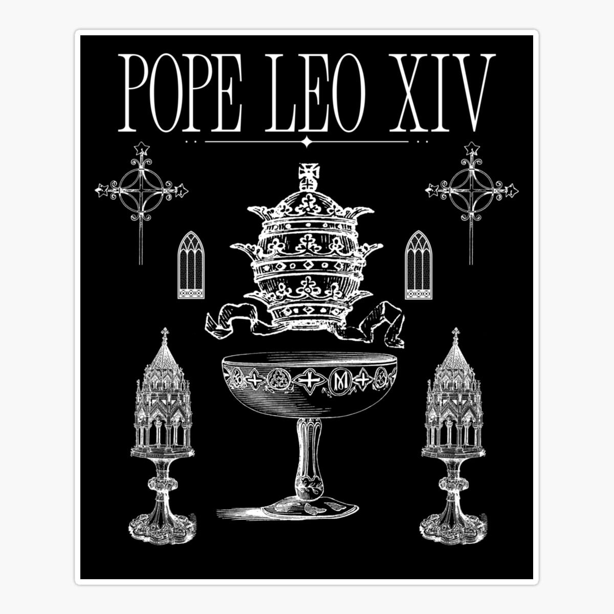 Stickly Pope Leo Xiv 1St American Pope Religious Icons Design Sticker ...
