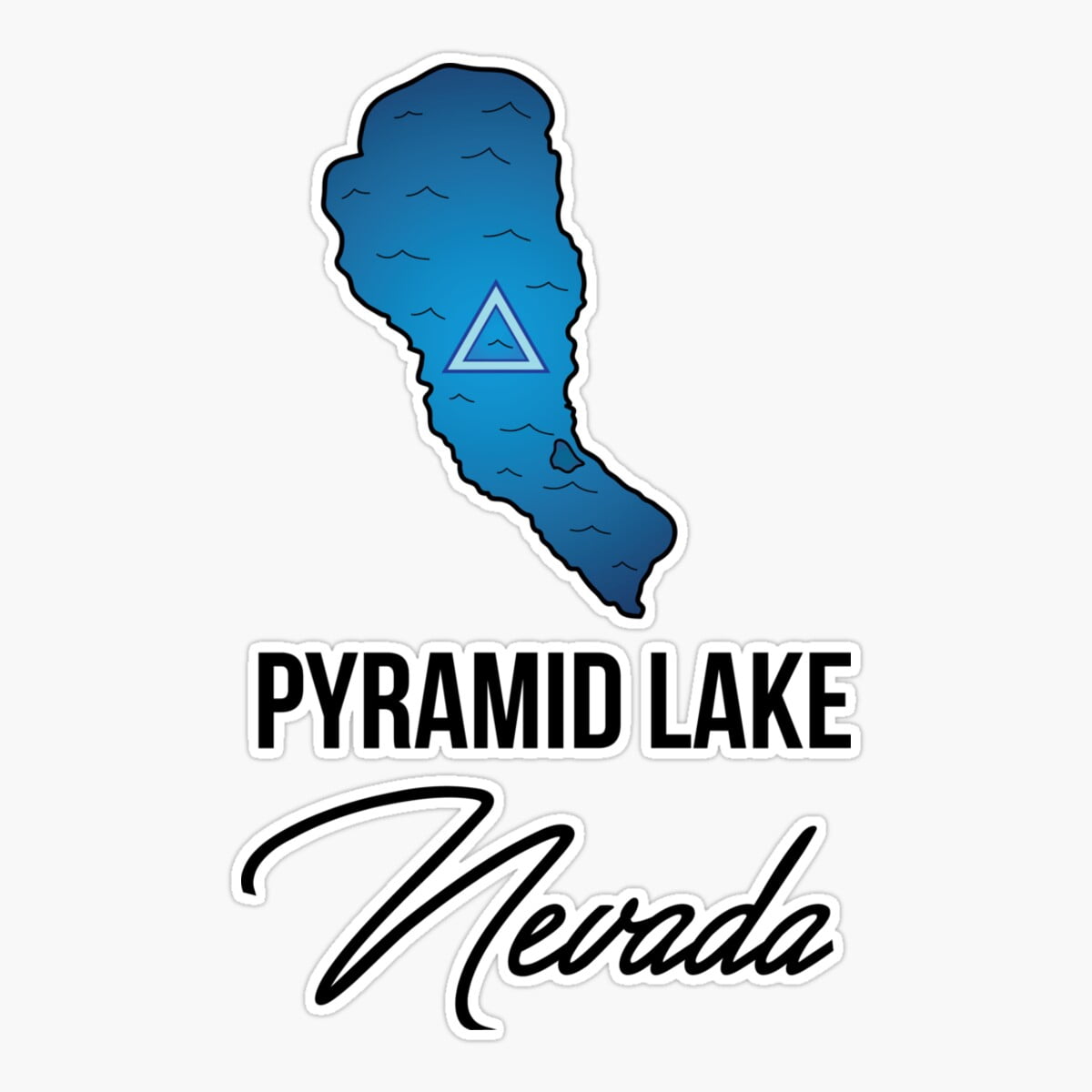 Lake Pyramid Sticker Stickly Pyramid Lake Nevada Sticker, Phone Decal Water Bottle Stickers ...
