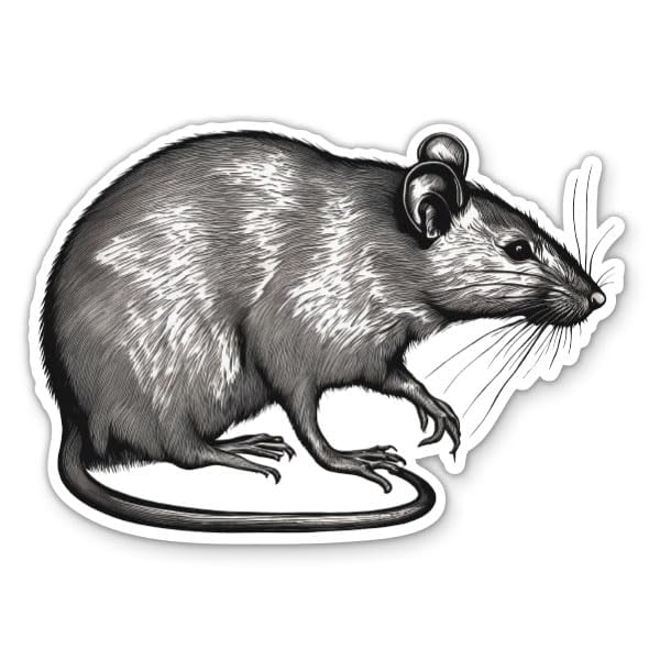 Stickly Rat Illustration Sticker Laptop Sticker Vinyl for Car, Phone ...