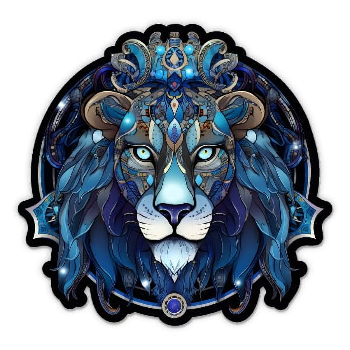 Stickly Stained GlLion Sticker Laptop Sticker Vinyl for Car, Phone ...