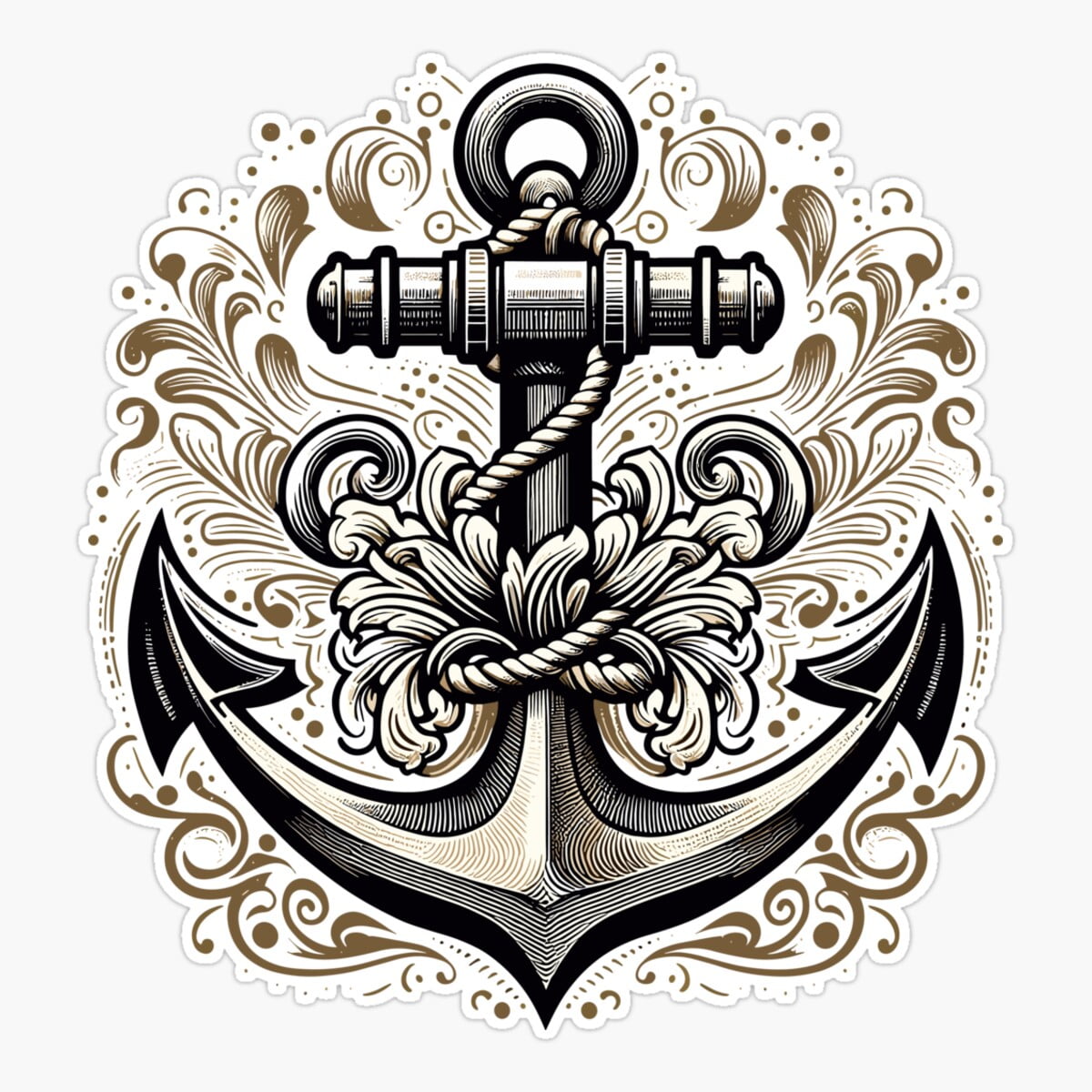 Stickly Vintage Anchor Sticker, Phone Decal Water Bottle Stickers Car ...