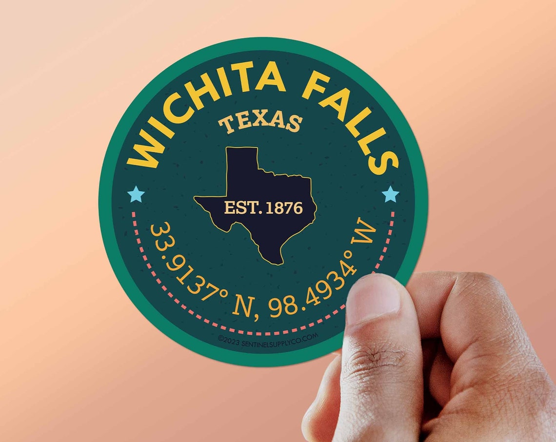 Stickly Wichita Falls Texas Coordinates Er Round Tx Decal For ...