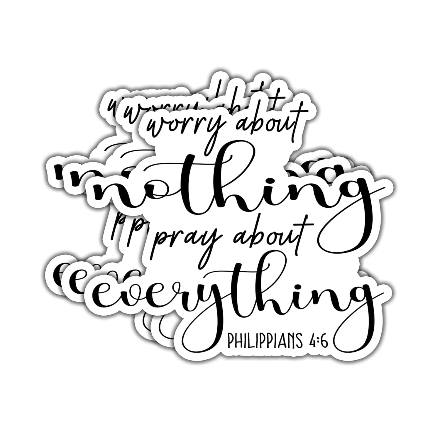 Stickly Worry About Nothing Pray About Everything Sticker Christian ...