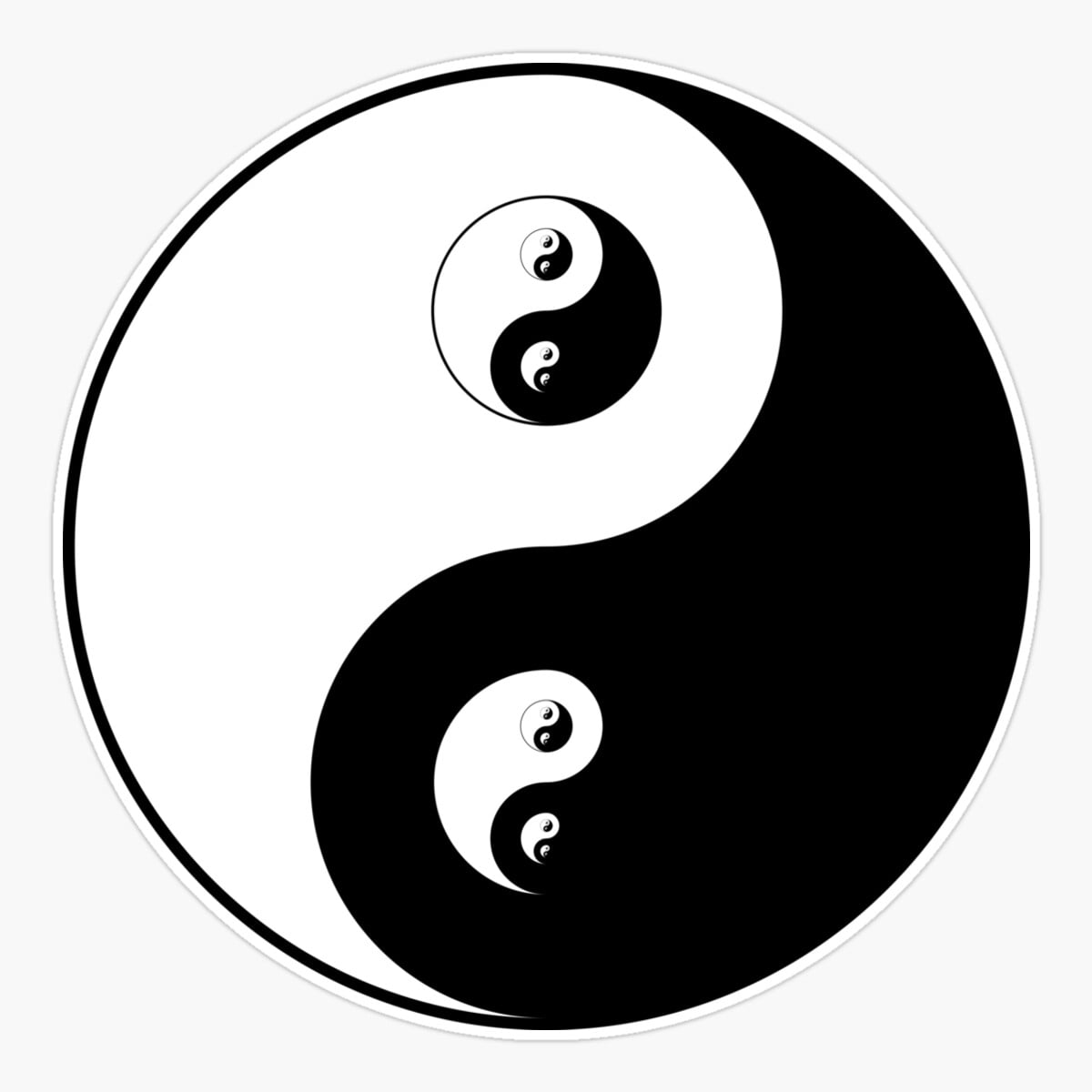 Stickly Yin Yang Fractal Sticker, Phone Decal Water Bottle Stickers Car ...