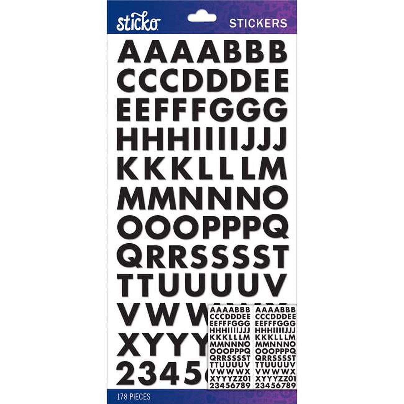 Sticko Alphabet StickersBlack Futura Bold Small