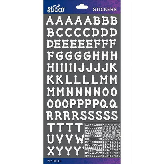 Sticko Alphabet Stickers-White Dot Small