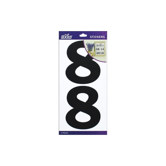 EK Sticko Sticker Basic Black Number 8