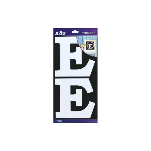 EK Sticko Sticker Basic White Monogram E