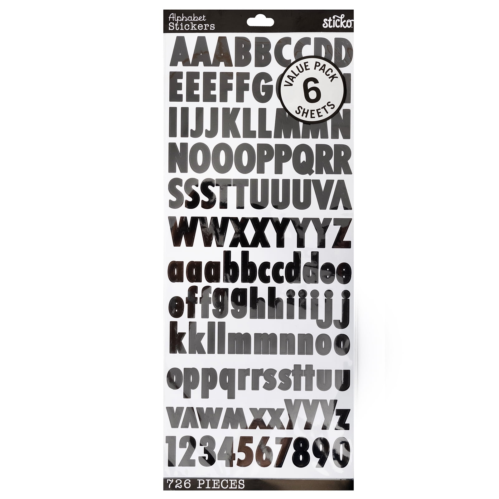 Sticko Black, Gold, & Silver Futura Alphabet Vinyl Stickers