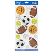 Sticko Classic Multicolor Popular Sports Balls Plastic Stickers, 16 Piece