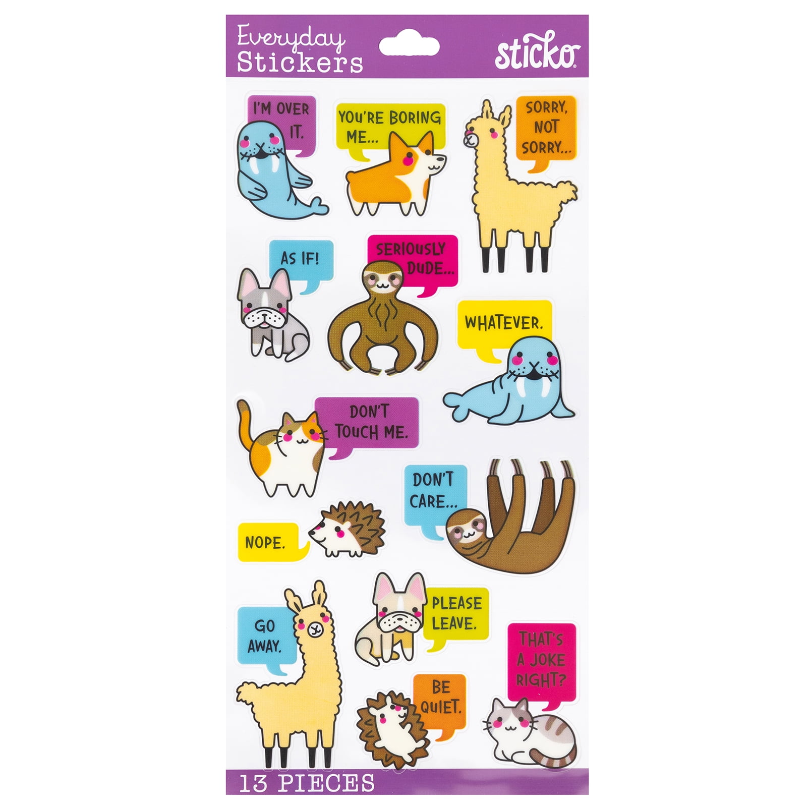 FUNNY DOG Stickers(7pc)Sticko •Pets•Animal•Silly Faces•Sunglasses