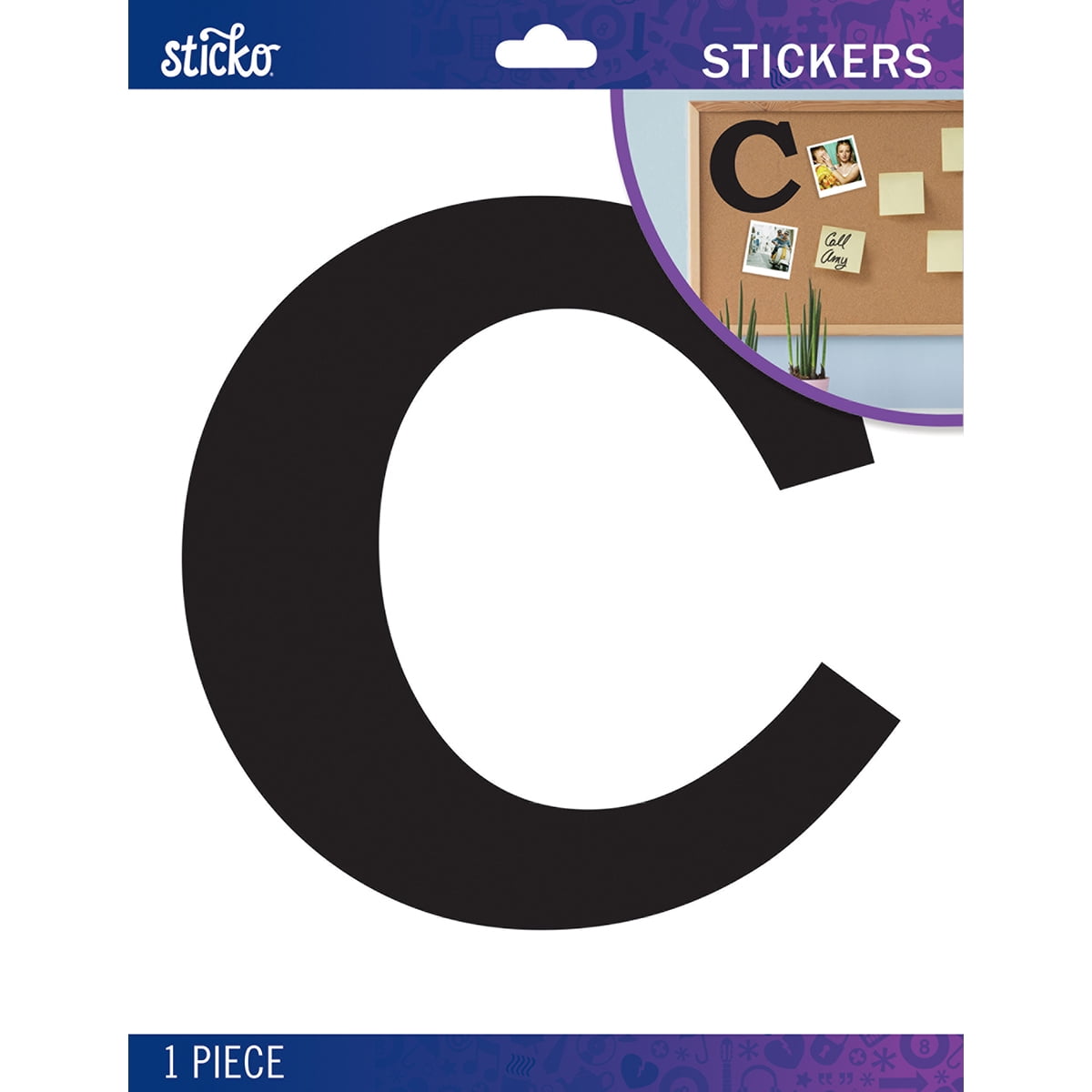 Sticko Jumbo Black Monogram C Sticker - Walmart.com