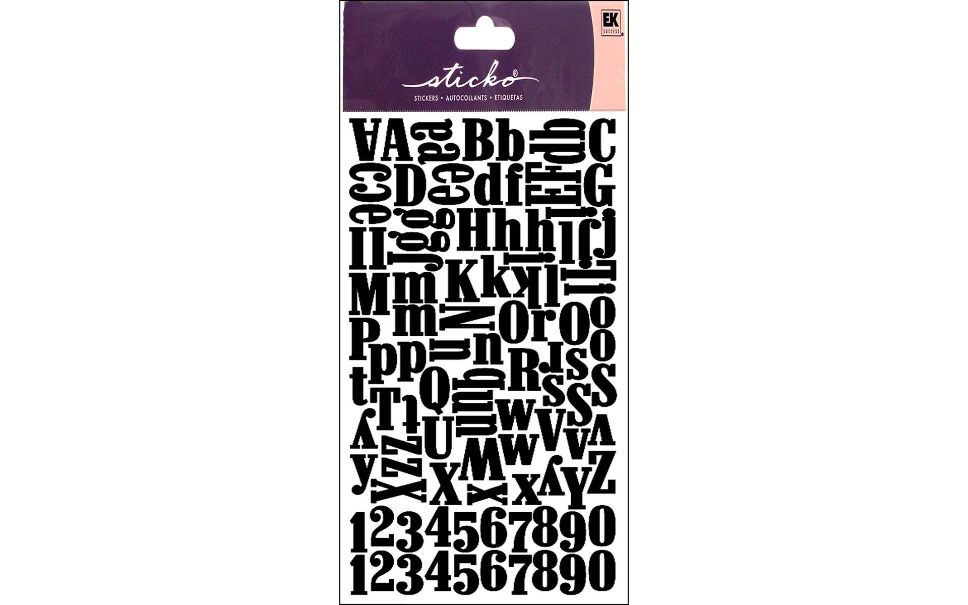 Sticko Large Black Foam Alphabet Sticker Sheet, 104 Piece