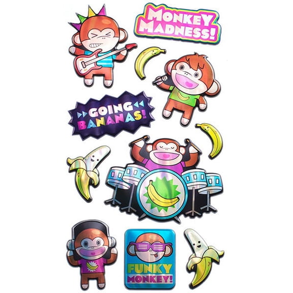 Sticko Plus Stickers-Monkey Musicians