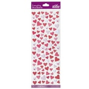 Sticko Puffy Small Multicolor Hearts Everyday Paper Stickers, 113 Pieces