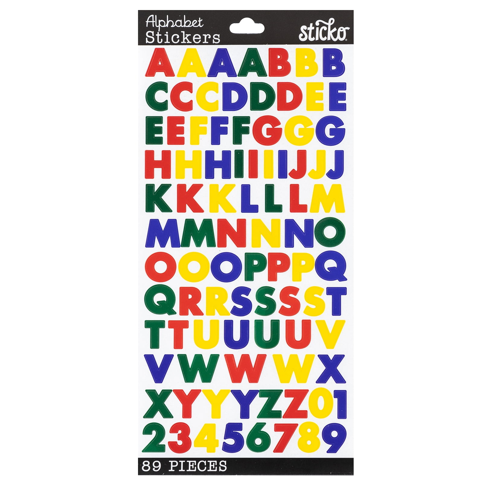 Sticko Alphabet Stickers-Black Glitter Futura Bold Small 