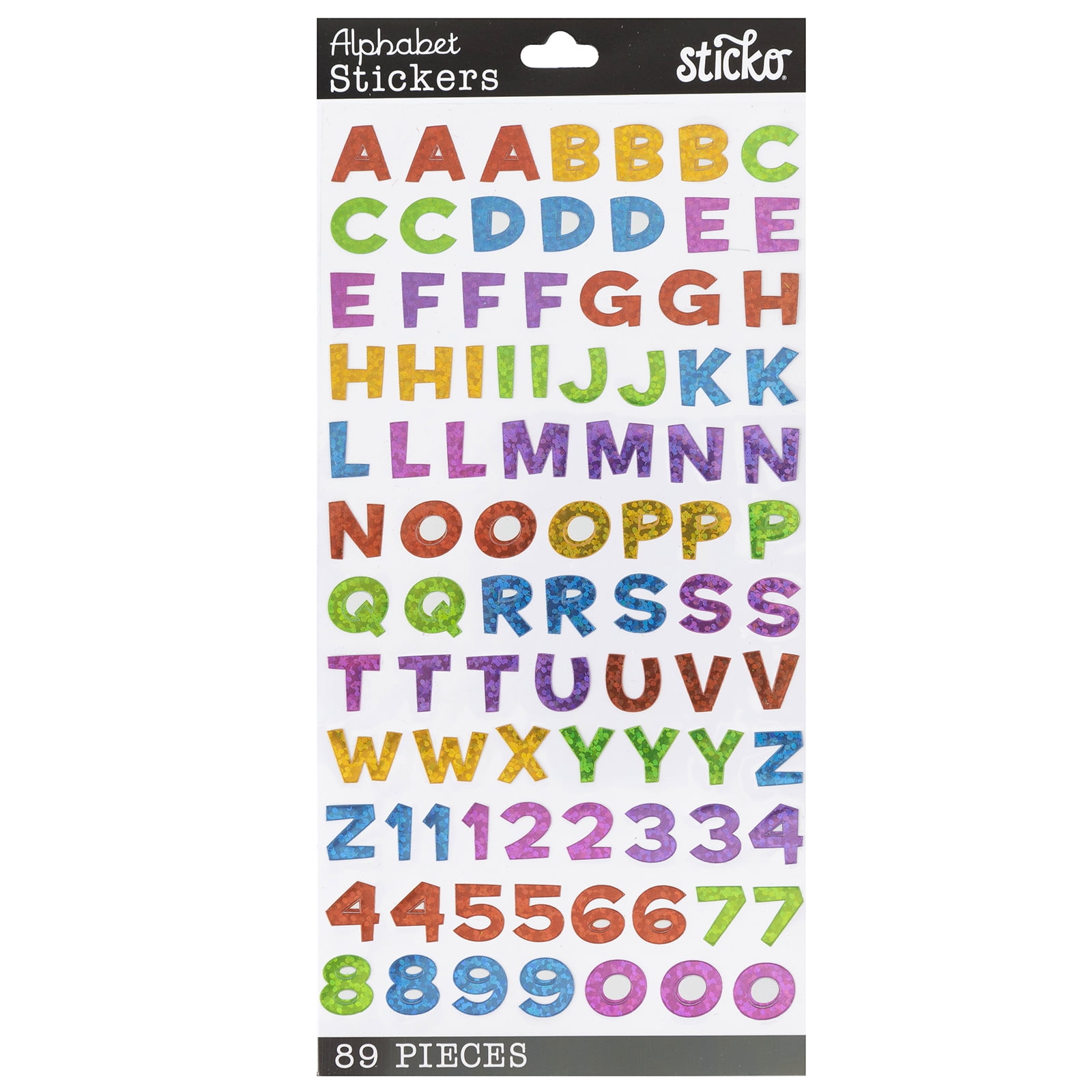 Sticko Small Fun House Multicolor Alphabet Vinyl Stickers, 89 Piece ...