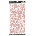 Sticko Solid Glitter Pink Alphabet Vinyl Stickers, 63 Piece