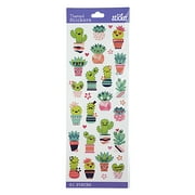 Sticko Solid Multicolor Cutesy Succulents Paper Stickers, 31 Piece