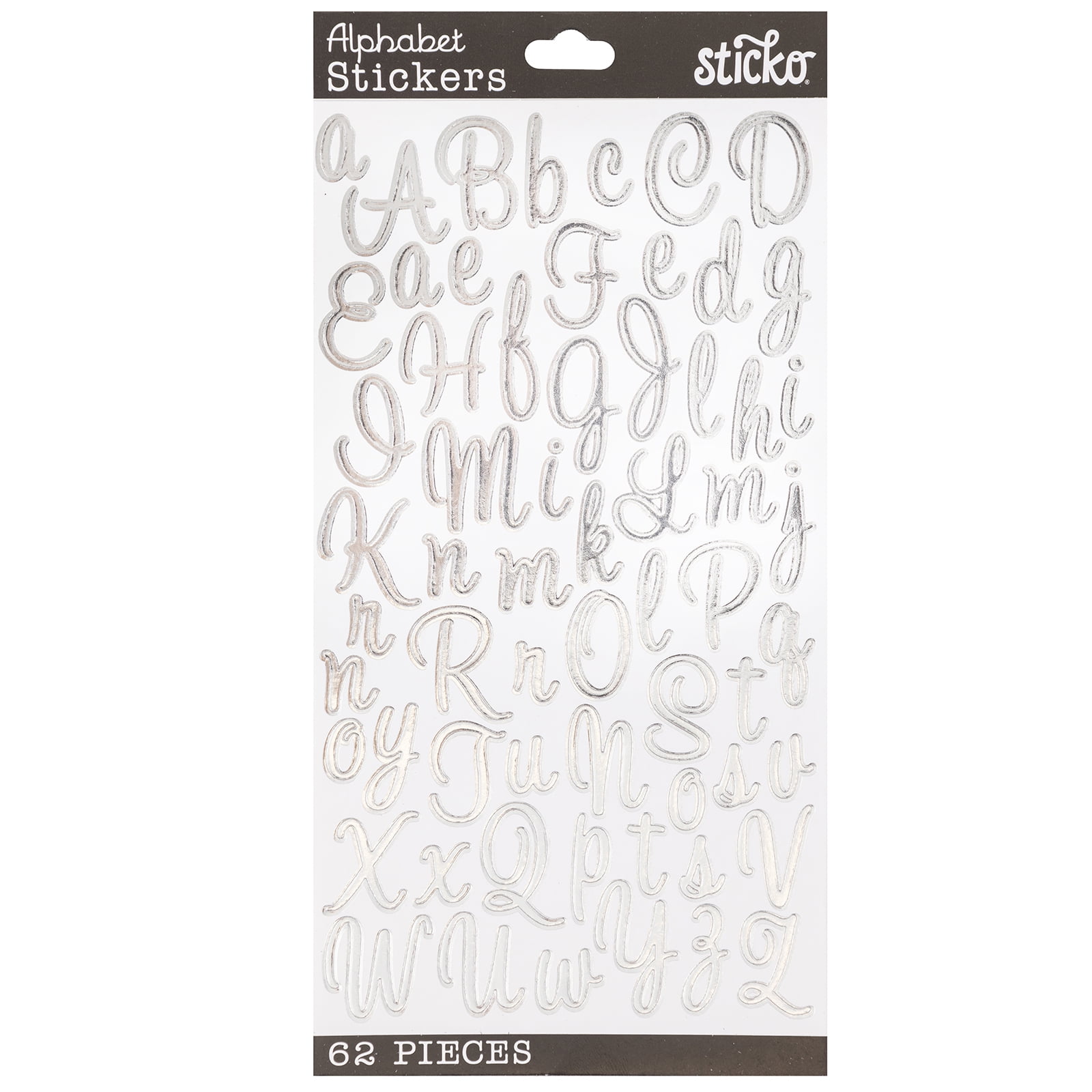 Sticko Silver Glitter Carnival Alphabet Letter Stickers Teacher Supply Craft
