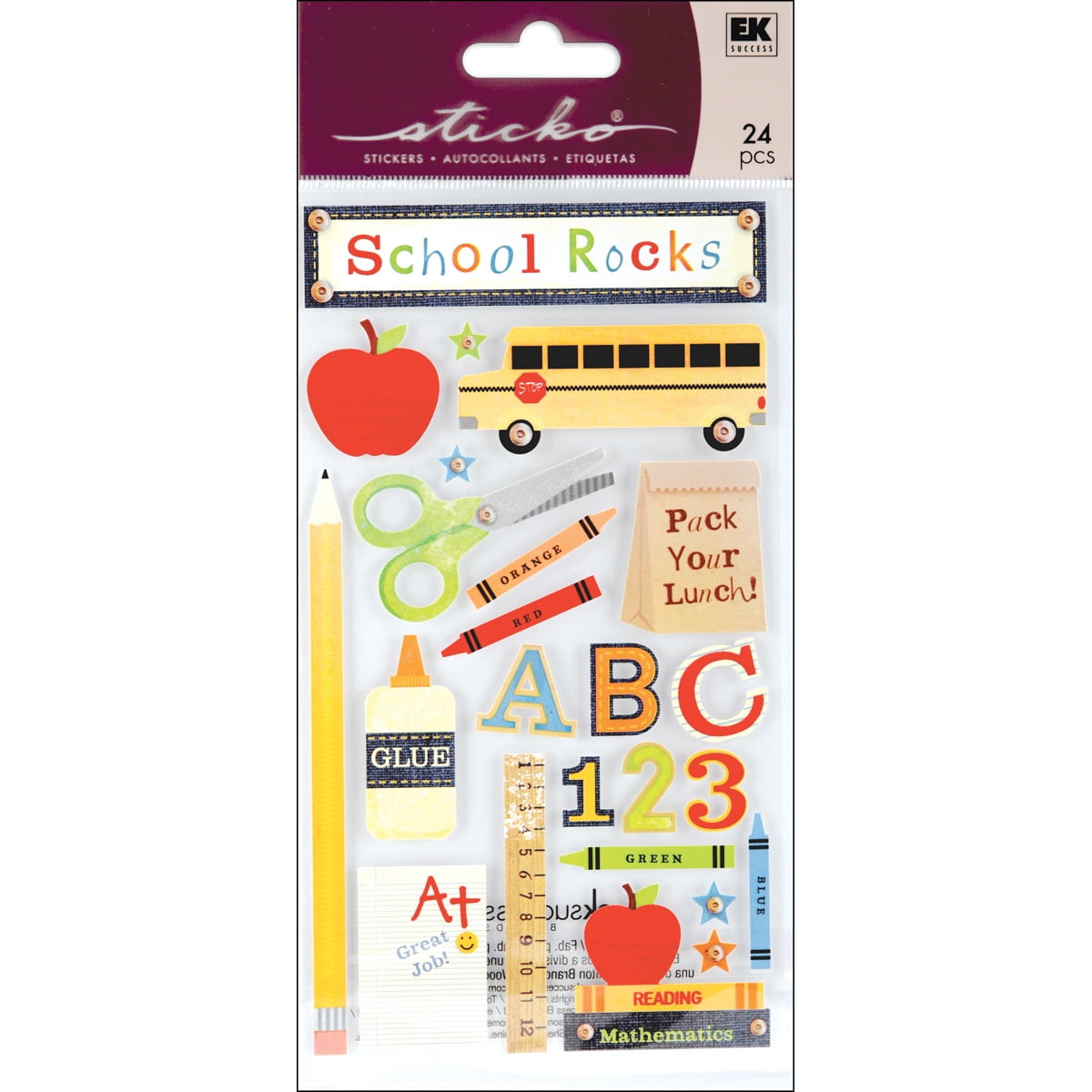 Sticko Stickers-School Rocks, Pk 6, Sticko