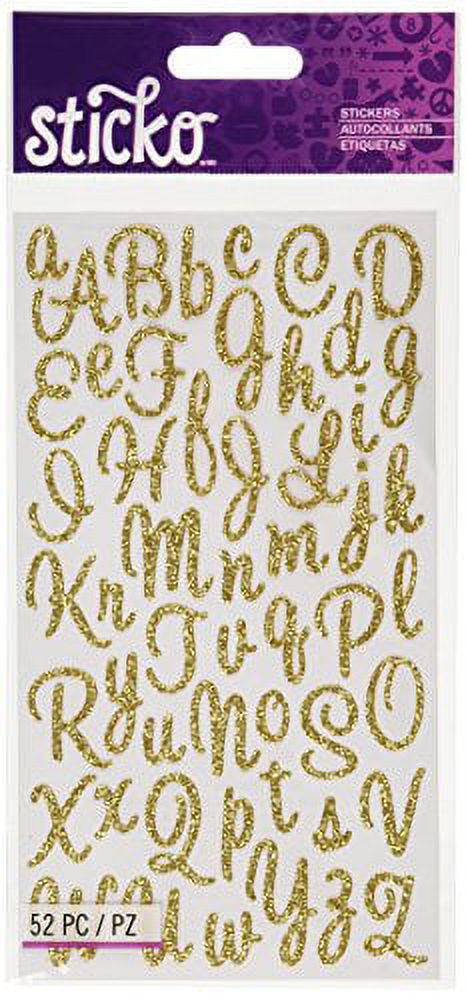 Sticko Sweetheart Gold Script Alphabet Sticker - image 1 of 2