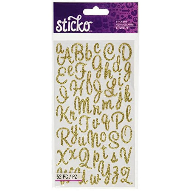 Sticko Sweetheart Gold Script Alphabet Sticker