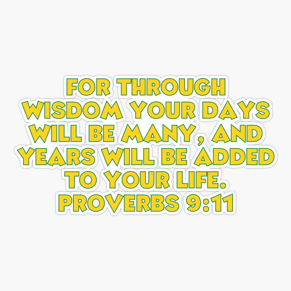 Stickology Bible Verse Proverbs 9:11 Sticker, Phone Decal Water Bottle ...