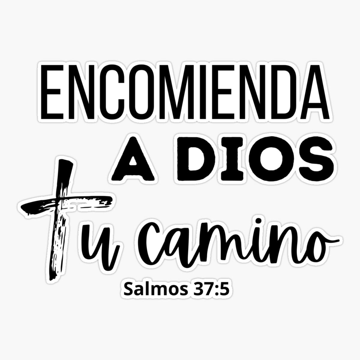 Stickology Commit To The Lord Your Way Cross Bible Verse Spanish ...