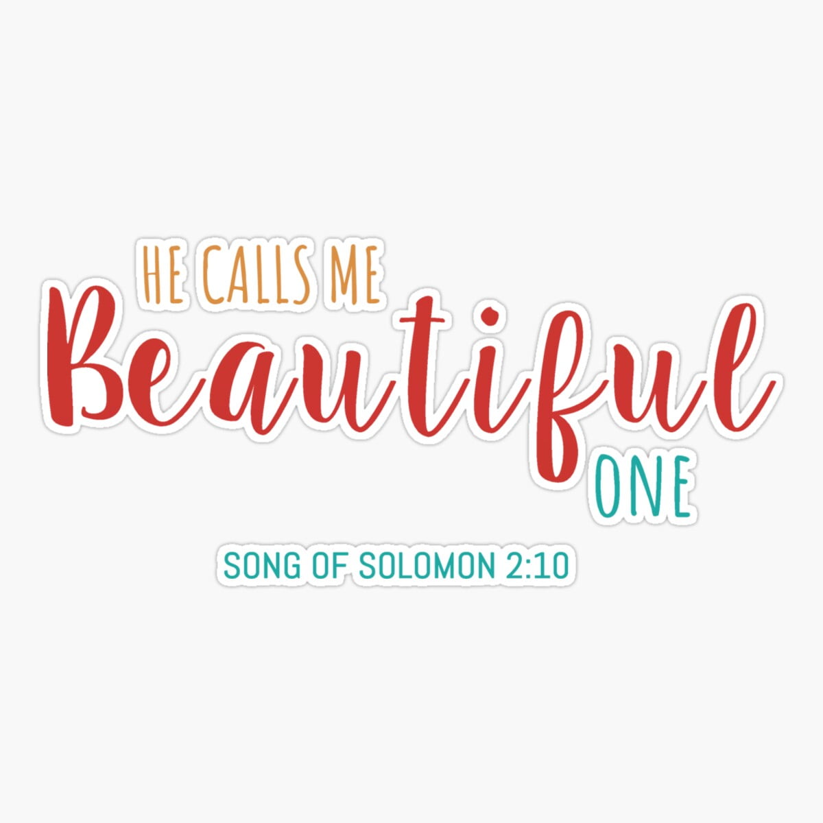 Stickology He Calls Me Beautiful One Sticker, Phone Decal Water Bottle ...