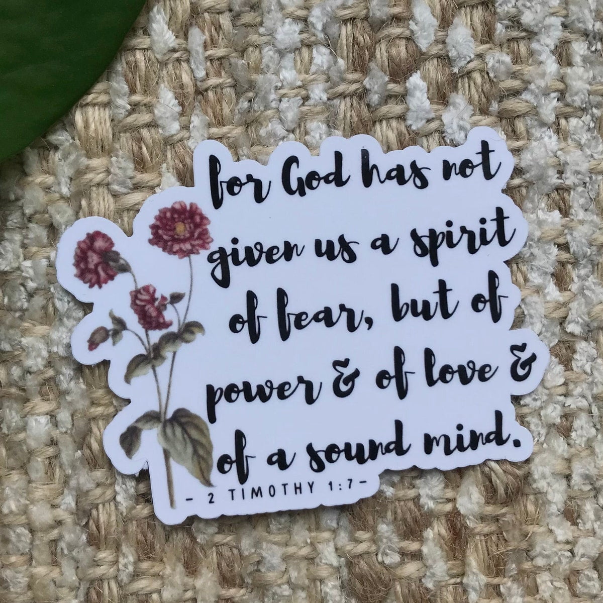 Stickology hand made 2 Timothy 1:7 Bible verse sticker - Walmart.com