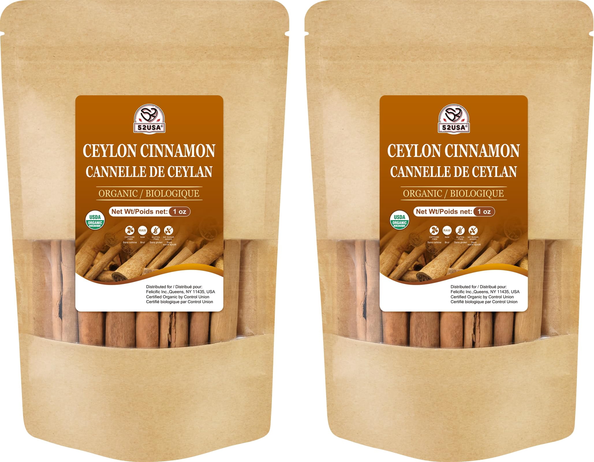 52Usa Ceylon Cinnamon Sticks True Farmed Sri Lanka 1 oz 56g Pack of 2