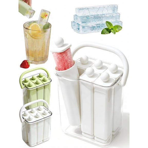 Sticks Silicone Ice Stick Tray with Storage Caddy - Twist Release, Easy Pop Out, Perfect for Narrow Bottles & Portable Caddy