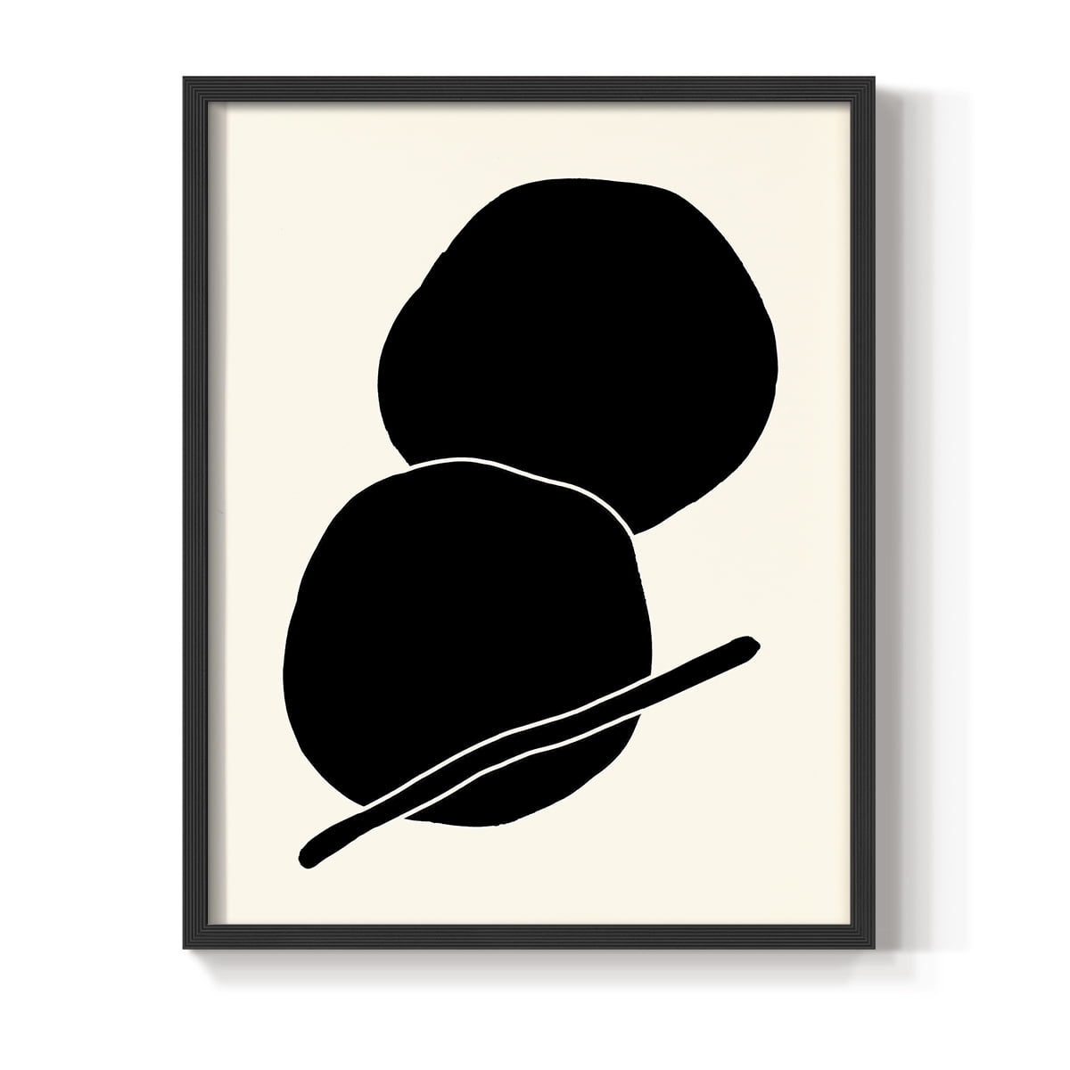 Sticks & Stones I V30 Framed Print in Black Solid Wood Framed Print No Nail Hanging