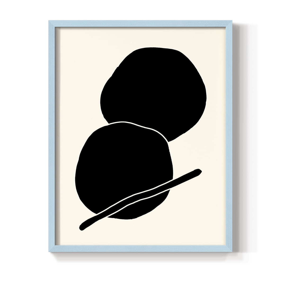 Sticks & Stones I V30 Framed Print in Blue Solid Wood Framed Print No Nail Hanging