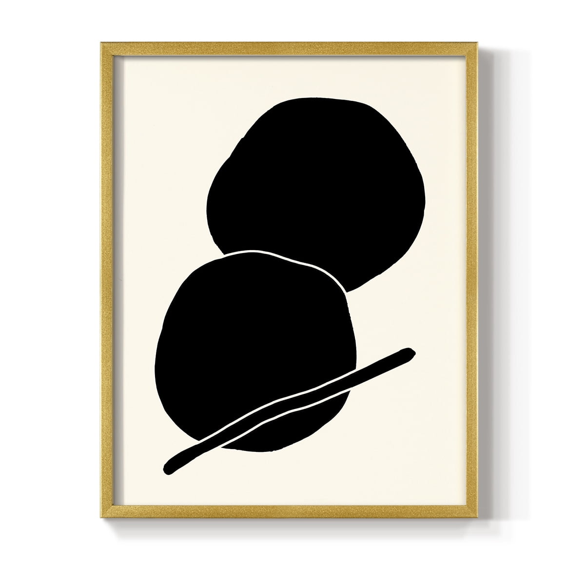 Sticks & Stones I V30 Framed Print in Gold Solid Wood Framed Print No Nail Hanging