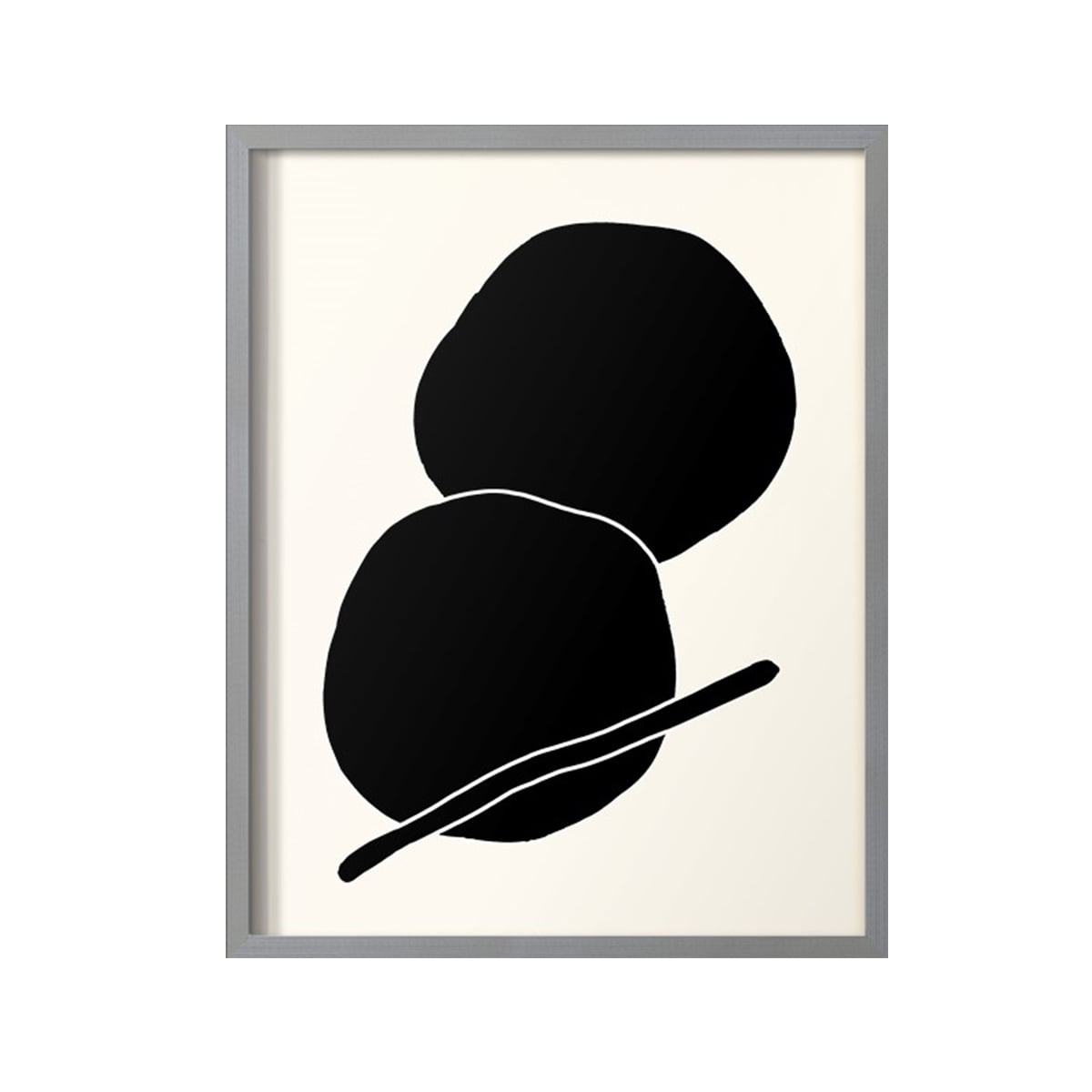 Sticks & Stones I V30 Framed Print in Gray Solid Wood Framed Print No Nail Hanging