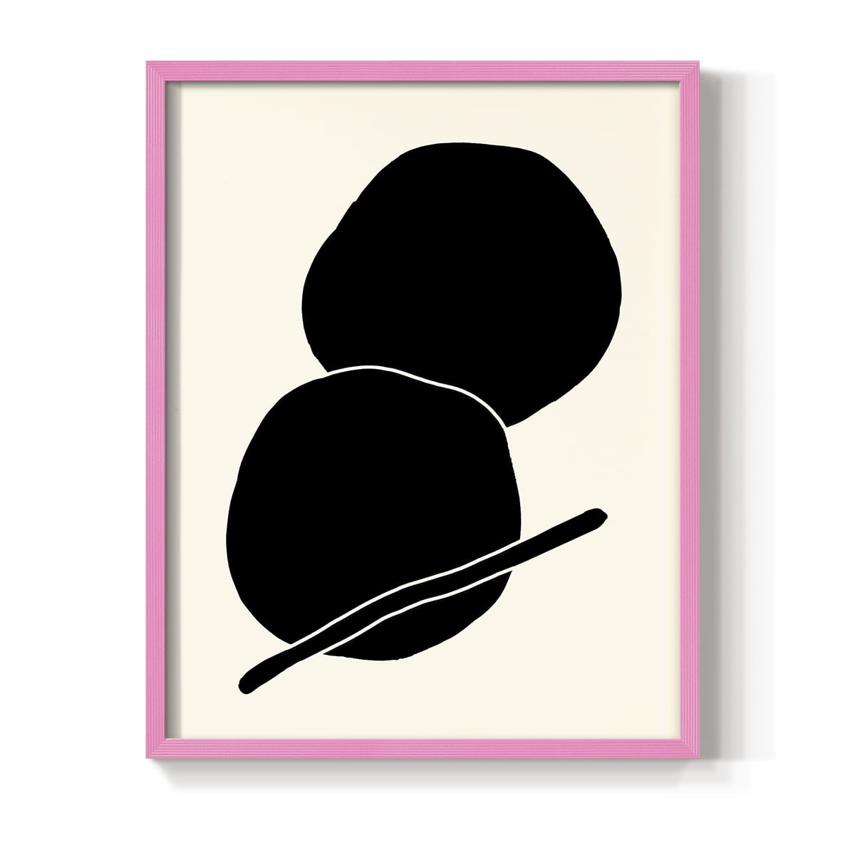 Sticks & Stones I V30 Framed Print in Pink Solid Wood Framed Print No Nail Hanging