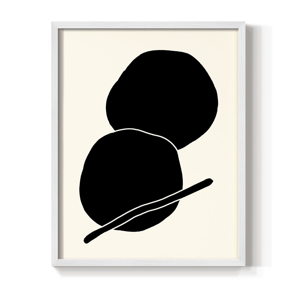 Sticks & Stones I V30 Framed Print in White Solid Wood Framed Print No Nail Hanging