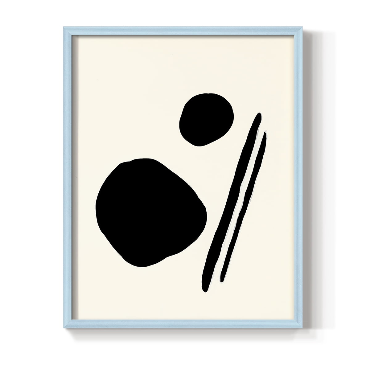 Sticks & Stones III V30 Framed Print in Blue Solid Wood Framed Print No Nail Hanging