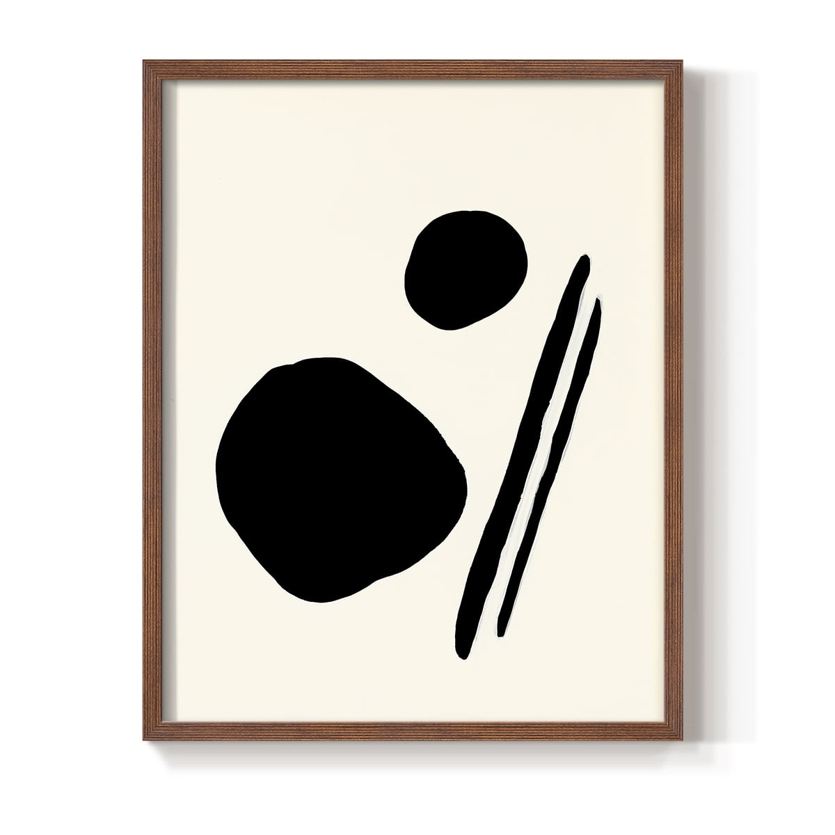 Sticks & Stones III V30 Framed Print in Brown Solid Wood Framed Print No Nail Hanging