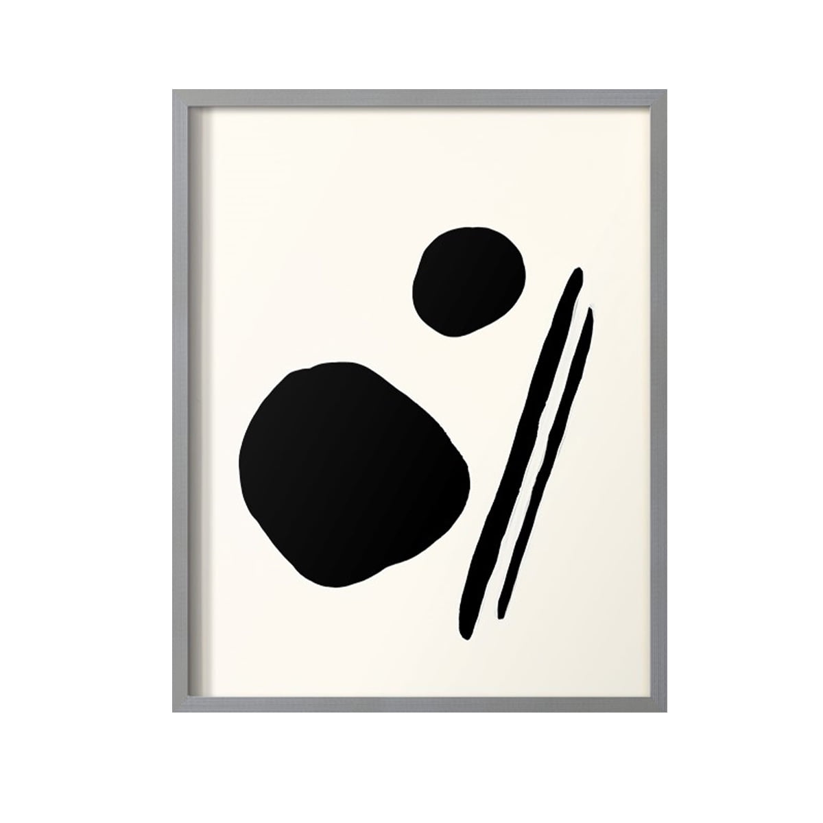 Sticks & Stones III V30 Framed Print in Gray Solid Wood Framed Print No Nail Hanging