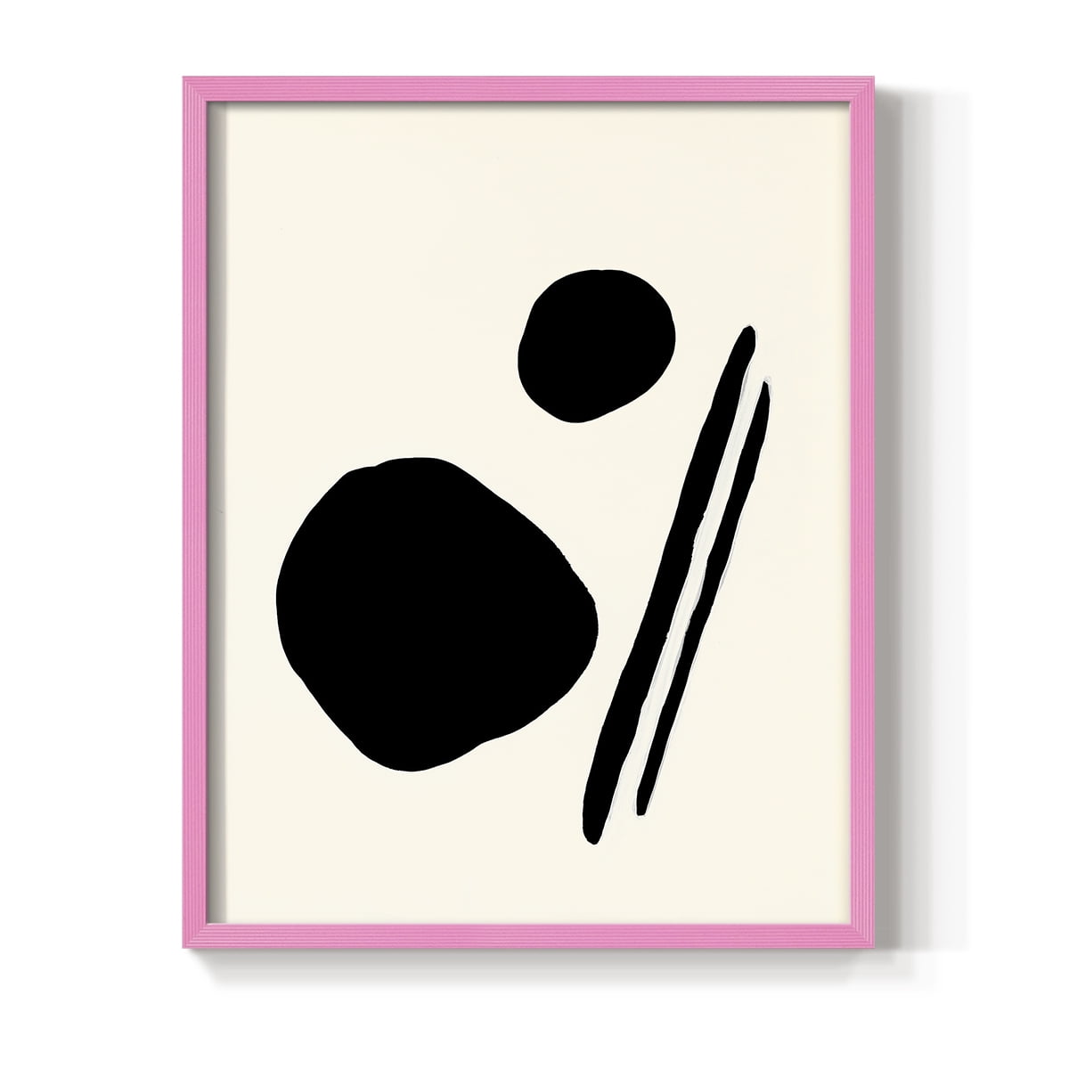 Sticks & Stones III V30 Framed Print in Pink Solid Wood Framed Print No Nail Hanging