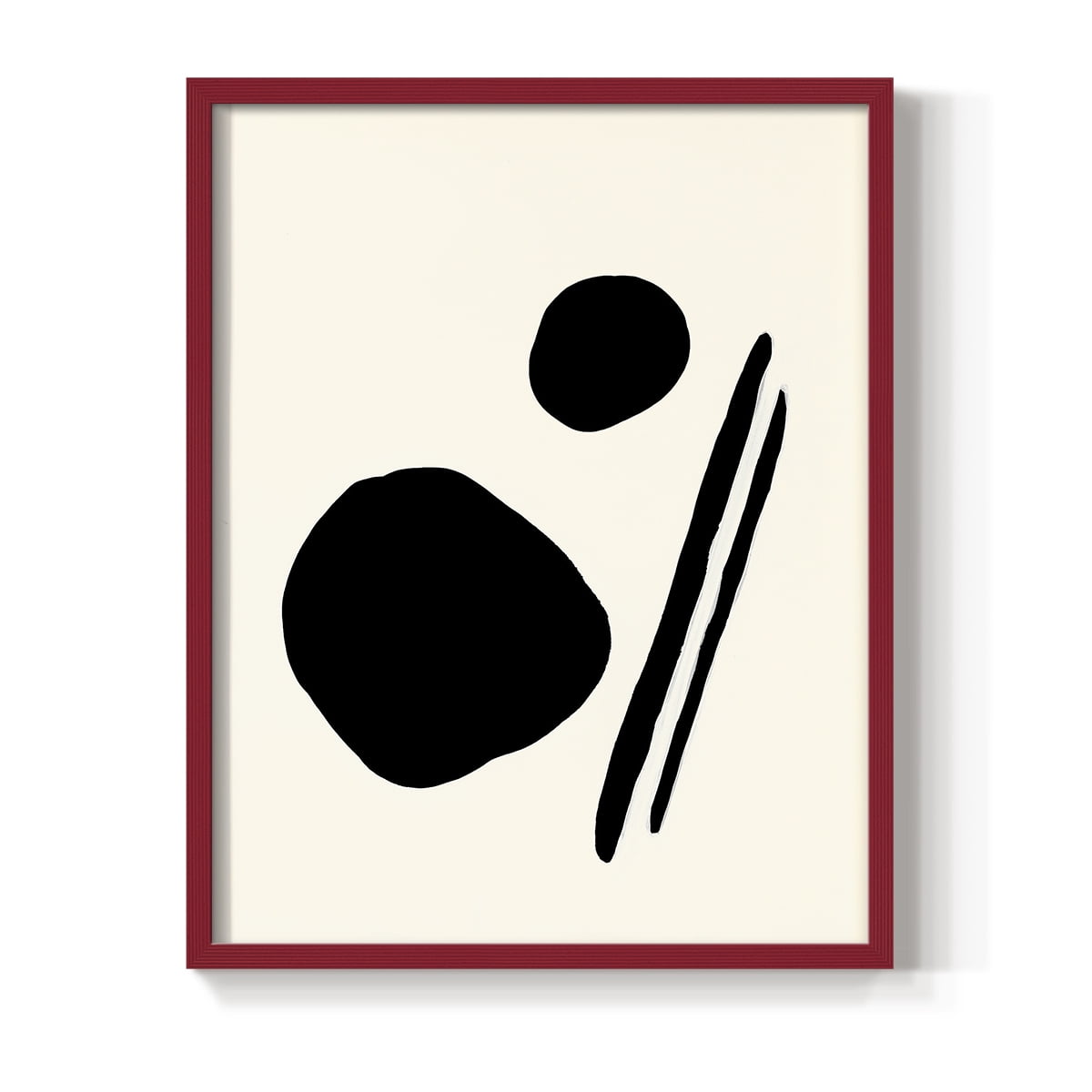 Sticks & Stones III V30 Framed Print in Red Solid Wood Framed Print No Nail Hanging