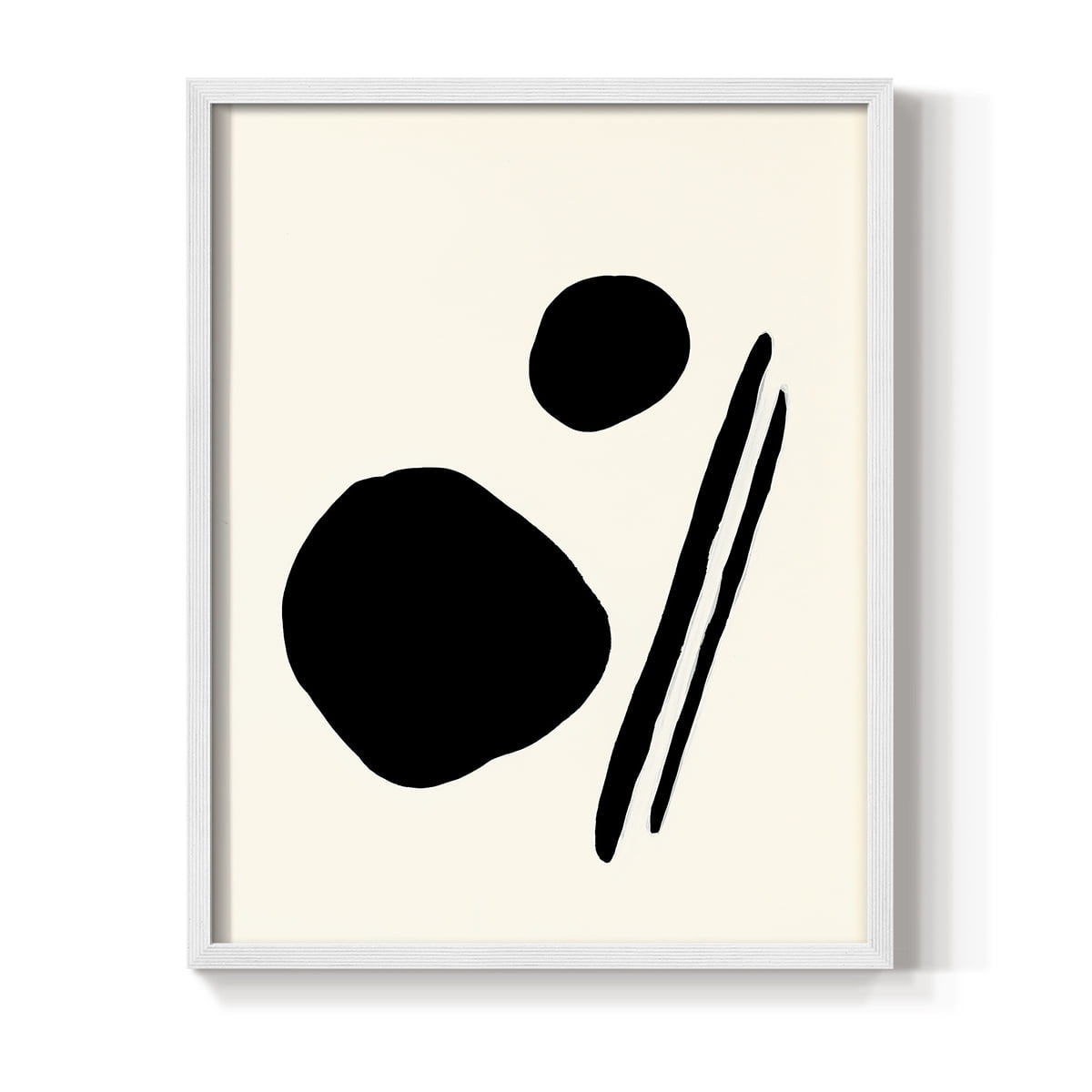 Sticks & Stones III V30 Framed Print in White Solid Wood Framed Print No Nail Hanging