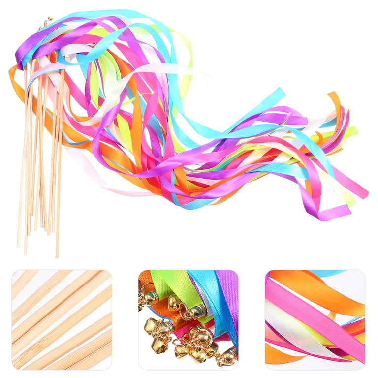 Streamers Ribbons Decorative Party Colorful Dancing Ribbon Sticks Wands  Wedding 