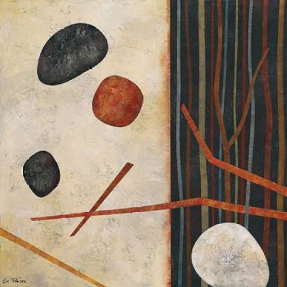 Sticks and Stones II Canvas Art - Glenys Porter (24 x 24)