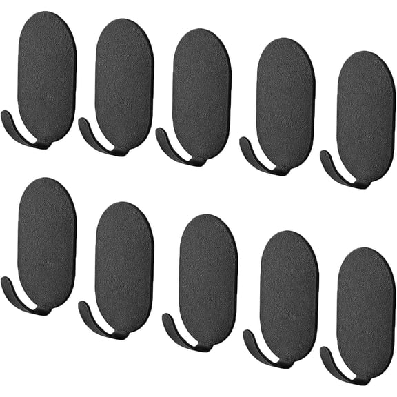 Sticky Adhesive Hooks 10 Pack Stainless Steel Stick Hooks for Hanging Towel Coat Bath Robe Key Loofah Metal Utility Hook for Kitchen Bathroom Shower