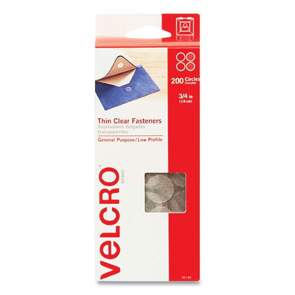 Sticky-Back Fasteners, Complete Sets, 0.75" Dia, Clear, 200/pack | Bundle of 2 Each