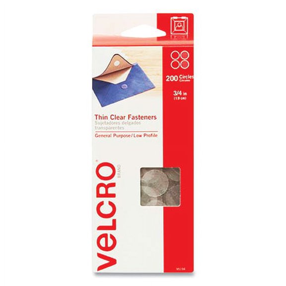 Sticky-Back Fasteners, Complete Sets, 0.75" Dia, Clear, 200/pack | Bundle of 2 Each